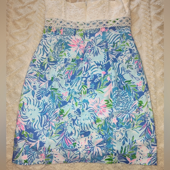 Lilly Pulitzer Liz Dress Coastal Blue Lion Around Size 4 Sundress - Picture 8 of 12
